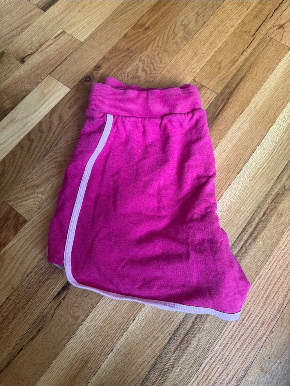 Champion Hot Pink Terry Athletic Shorts with White Trim